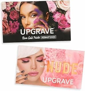 Upgrave Eyeshadow Palette Combo, Rose Gold and Nude, 18 Shades, Deep Color Impact, Compact and Portable