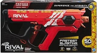 Perses MXIX-5000 Nerf Rival Motorized Blaster (red) - Fastest Blasting Nerf Rival System, Up to 8 Rounds Per Second - Rechargeable Battery, Quick-Load Hopper
