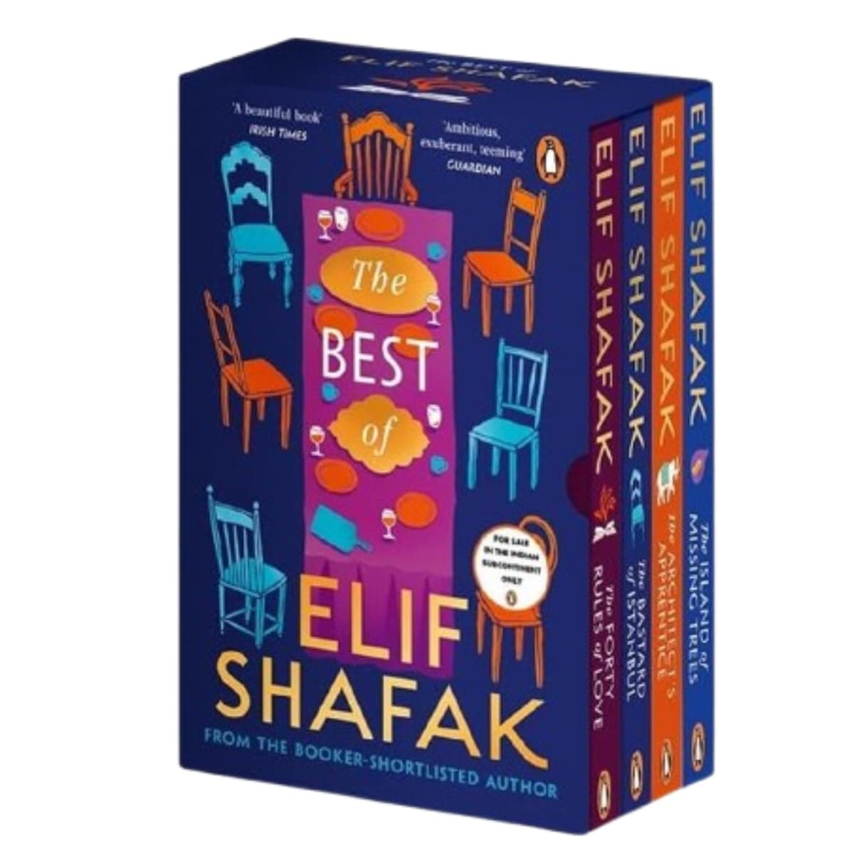 ELIF SHAFAK 4 BOOKS BOXSET: The Forty Rules of Love, The Bastard of Istanbul, The Architect’s Apprentice and The Island of Missing Trees | A LITERARY TREASURE!