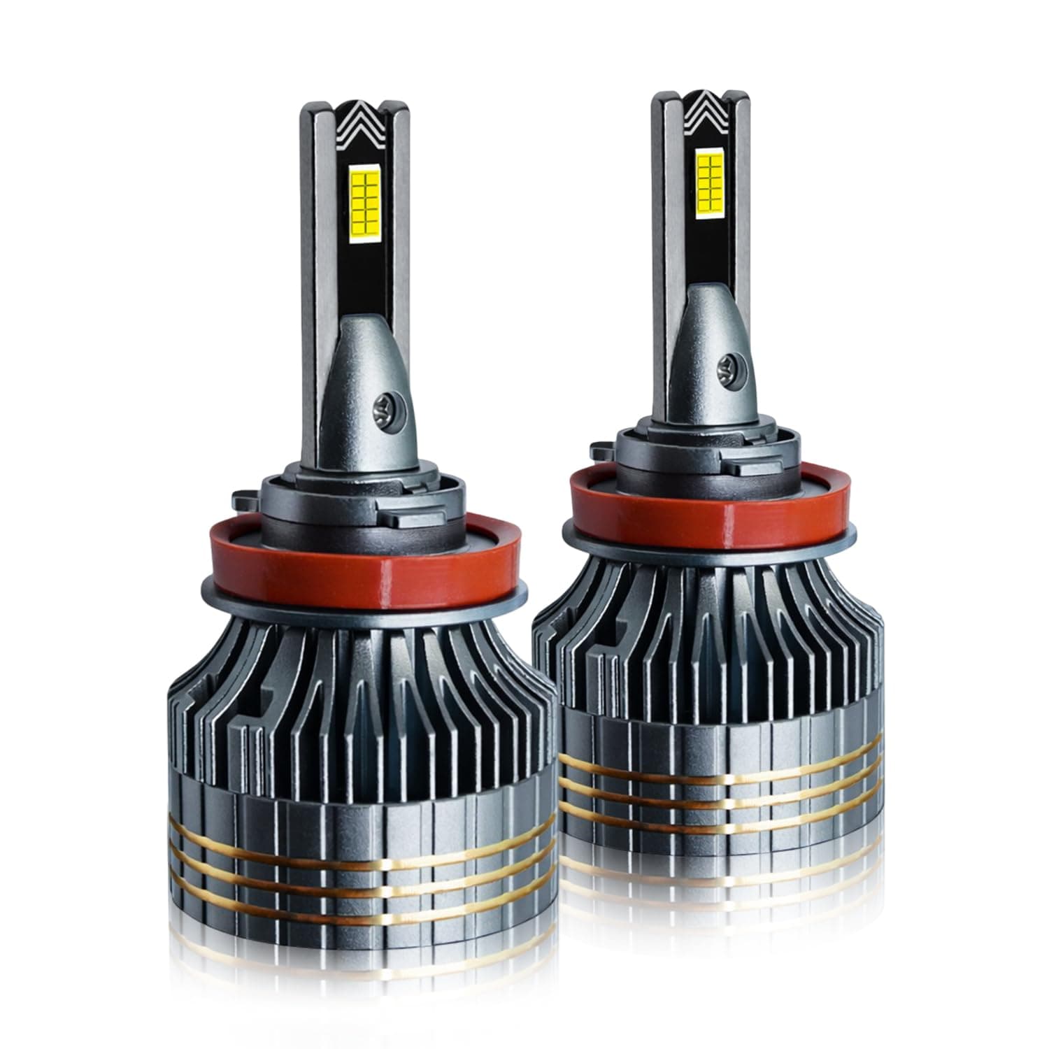 Carzex® Crystal Eye H8 LED Fog Light Bulbs, 150W 12,000 Lumens Super Bright 6500K Cool White LED Headlight Conversion Kit for Cars, 75W Each, Pack of 2, Automotive Grade, 1 Year Warranty X4 Series