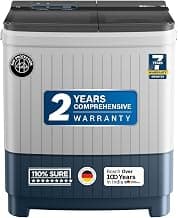 Bosch 8 kg 5 Star Semi-Automatic Top Loading Washing Machine (2025 Model, WJP802P0IN, 3 Wash Programs, Anti-Rust Body, 1300 RPM Spin Speed, White, 2 Years Comprehensive Warranty)