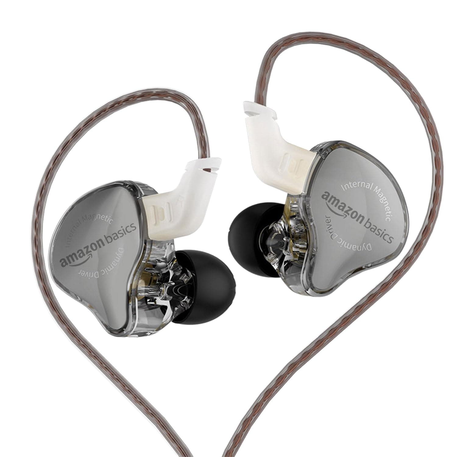 Amazon Basics Pro Series IEM Wired Earphones | HiFi Dynamic Driver |3.5 mm Plug | Silver-Plated OFC Cable | 0.75mm Detachable Cable | 3.5mm Plug | for Audiophiles & Musicians | Black