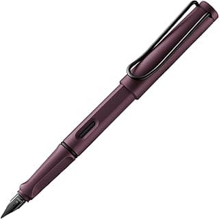 Lamy Safari Scarlet Fountain Pen with Polished Steel Nib in Line Width F | Lamy Fountain pen with ergonomic grip - robust ASA plastic - incl. LAMY T 10 blue ink cartridge - right-handed users