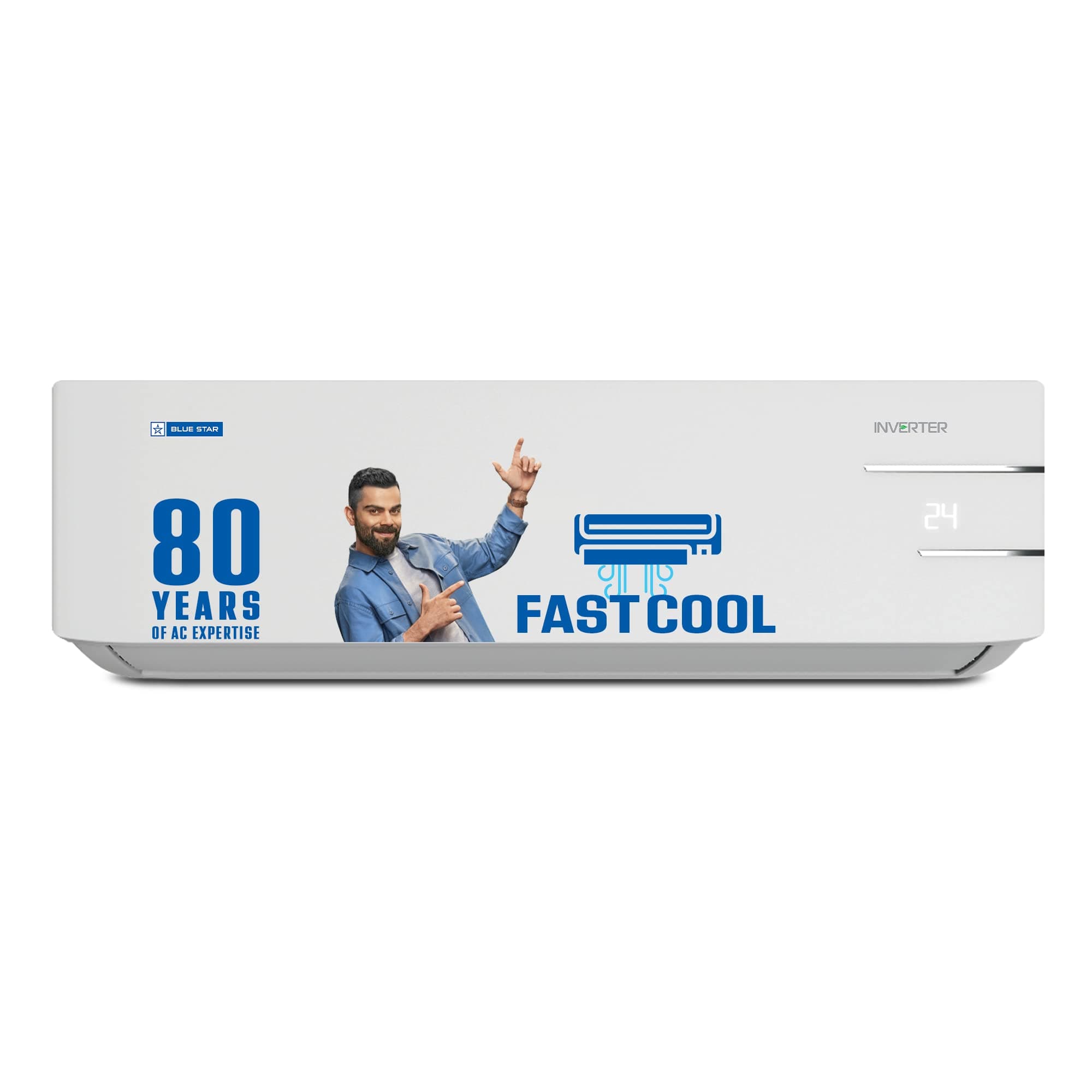 Blue Star 1 Ton 5 Star Convertible 5 in 1 Cooling Inverter Split AC (Copper, Multi Sensors, Dust Filters, Smart Ready, Blue Fins, Self Diagnosis, IC512YNU,White)
