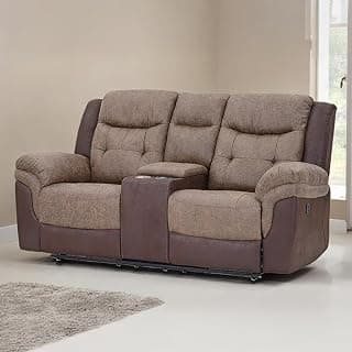 Royaloak Atlanta American Power Motion Fabric Recliner 2S | Power Lay Flat Reclining | Comfort Control Panel | Luxuriously Soft Fabric | Chair Recliner with Solid Wooden Frame | High Backrest