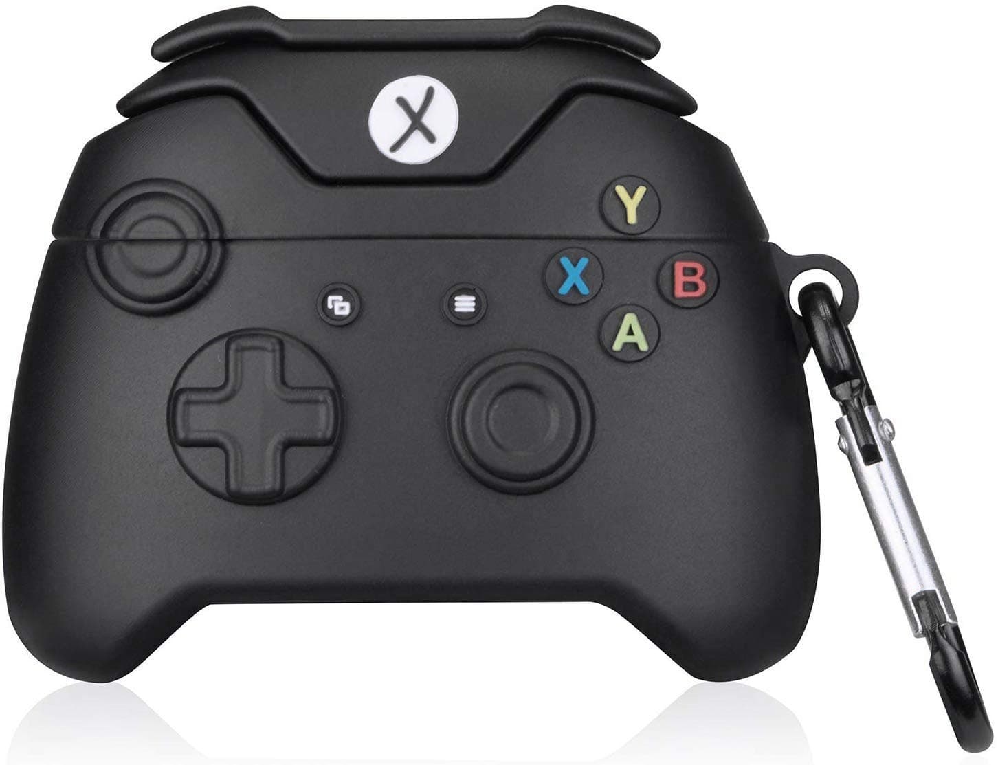 Oboe Silicone Cover 3D Game Controller Design Case Compatible with Apple AirPods Pro & Pro 2 Charging Case Protective Cover with Anti-Lost Metal Keyring (Black) [AIRPODS & Charging CASE NOT Included]