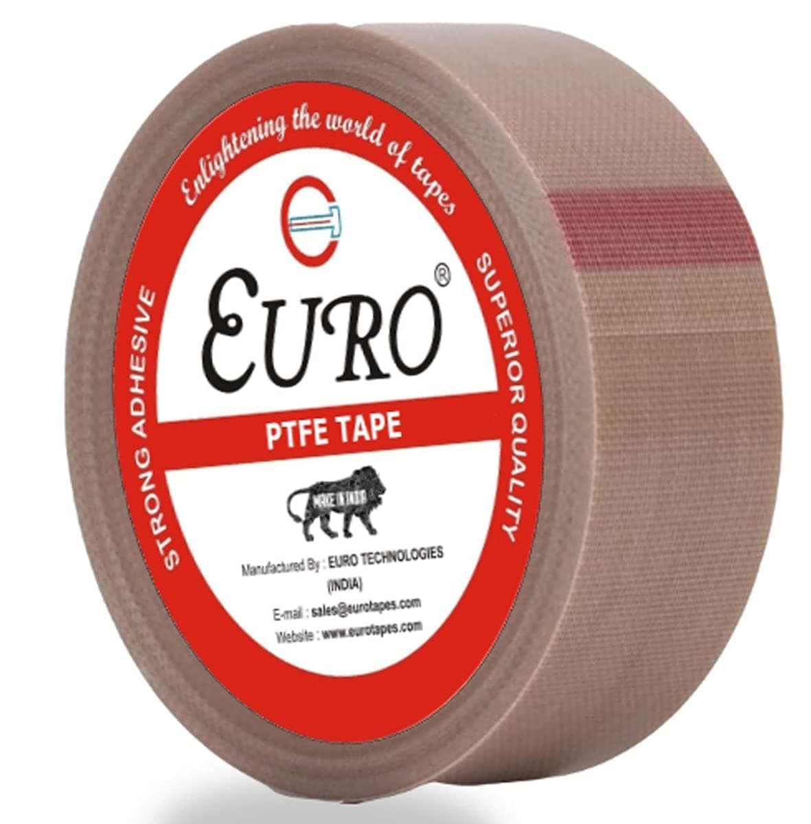 EURO PTFE Coated Tape for heat sealing machines | Color light brown | 01 inch X 10 Meters (01 inch)