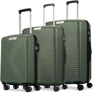 Skybags Medium Beat Pro Hardsided (55 cm+ 66 cm + 76cm) Pack of 3 Size (Small + +Large) Polypropylene(PP) 8 Spinner Wheels Olive Green Suitcase Sets