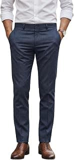 Louis Philippe Men's Slim Fit Elastica - Flat Front Comfort Stretch for All Day Comfort & Flexibility Checks Formal Trouser