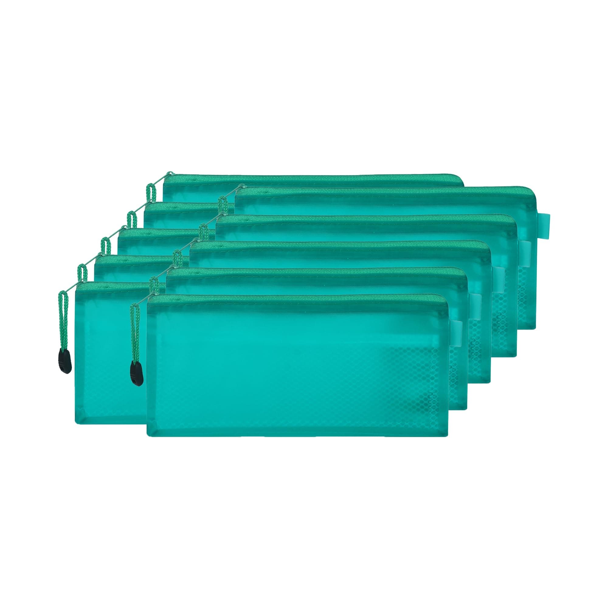 GLUN® Stationary Pouch with Zipper Closing Unisex, Organizer for Office, Collage, School, Cute Cosmetic Bag for Women, Multi-Purpose Pouch Green Frozen Colour Pack of 10