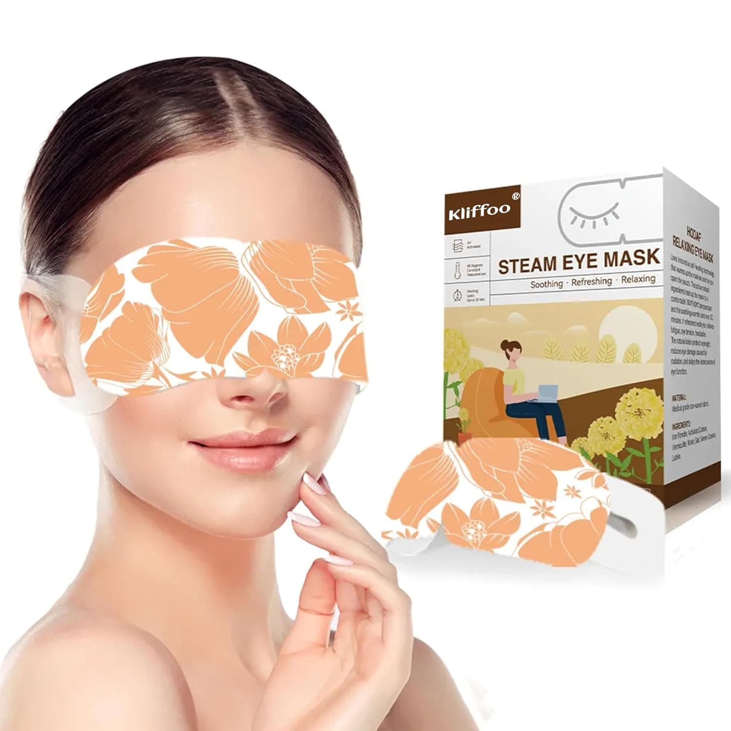 Magnova Steam Eye Mask, 2 Pack Self Heating Heated Eye Mask for Sleep, Warm Compress for Eyes, Moist Heat for Dry Eye Relief, Stye Eye Treatment, Spa, Travel Essentials & Relaxation Gifts