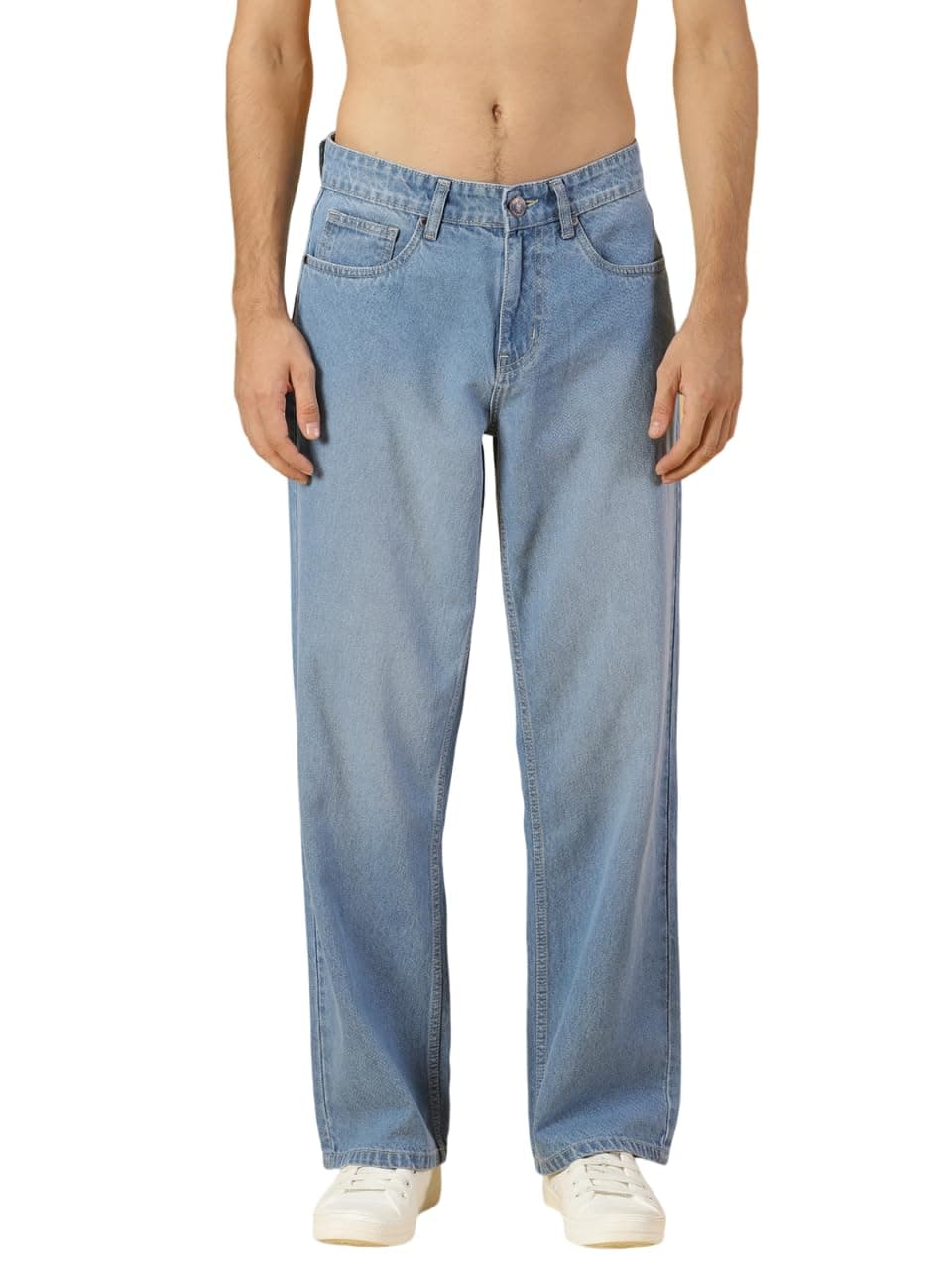 Thomas Scott Men's | Relaxed Fit | Mild Wash | Wide Leg | Baggy fit | Casual | Jeans for Men (TSJ077_LightBlue_30)