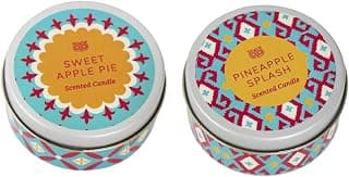 Chumbak LIT Evenings Gift Box - Mini Candle Tins Set of 2 - Home Décor, Tabletop Décor, Aromatherapy, Centerpiece, Stress Relief