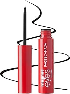 FACES CANADA Magneteyes Eyeliner - Black, 3.5ml | Intense Matte Finish | Quick Drying | 24HR Long Lasting | Fine Tip For Precise Smooth Application | Almond Oil Enriched | Waterproof | Smudgeproof