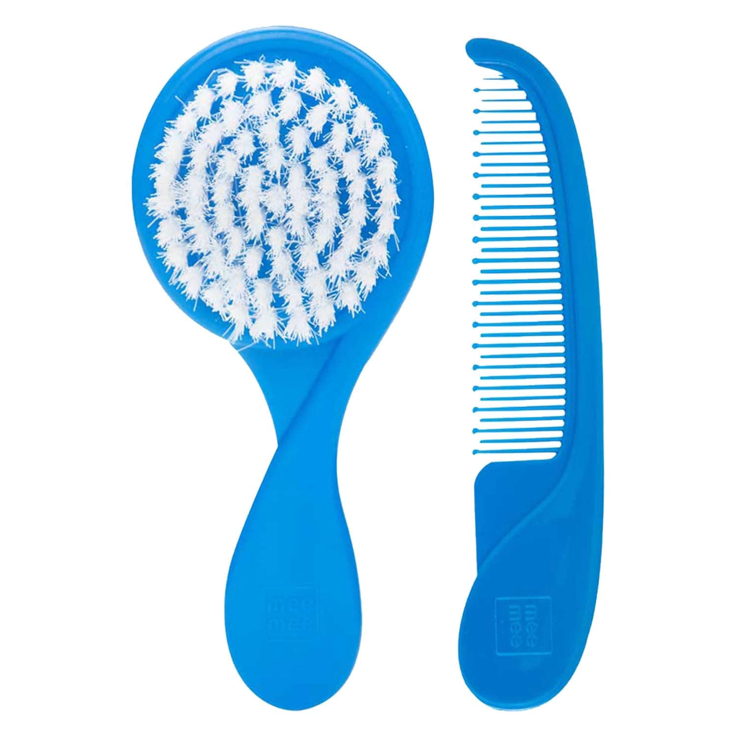 Mee Mee Baby Care Comb and Brush Set for Newborn Babies and Infants for Tender Scalp of Babies (2 Months +, Soft Bristled, Blue)