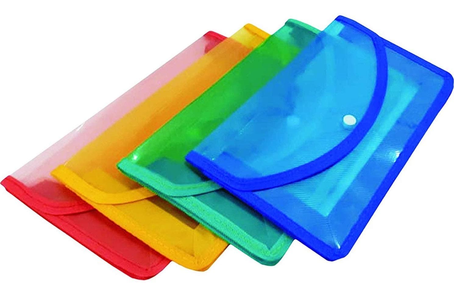 True-Ally 5 Flexi Button Bag Cheque Book Holder/Document Holder/Passbook Holder/Cheque Book Organizer/Cheque Book Pouches 6 INCH X 10 INCH (Pack of 5) - Multicolour