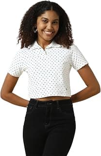Allen Solly Women White Dots Casual Top