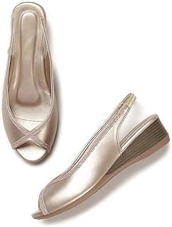 Marc Loire Women's Open Toe Block Heel Metallic Fashion Sandals for Everyday