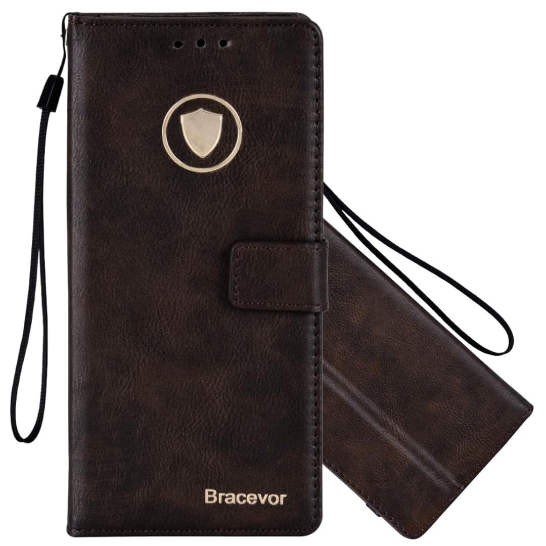 Bracevor Premium Design Flip Cover case for Oneplus Nord CE4 - Dark Brown | Full Camera Cover | PU Leather Wallet | 360 Degree Protection | Kickstand | Card Slots