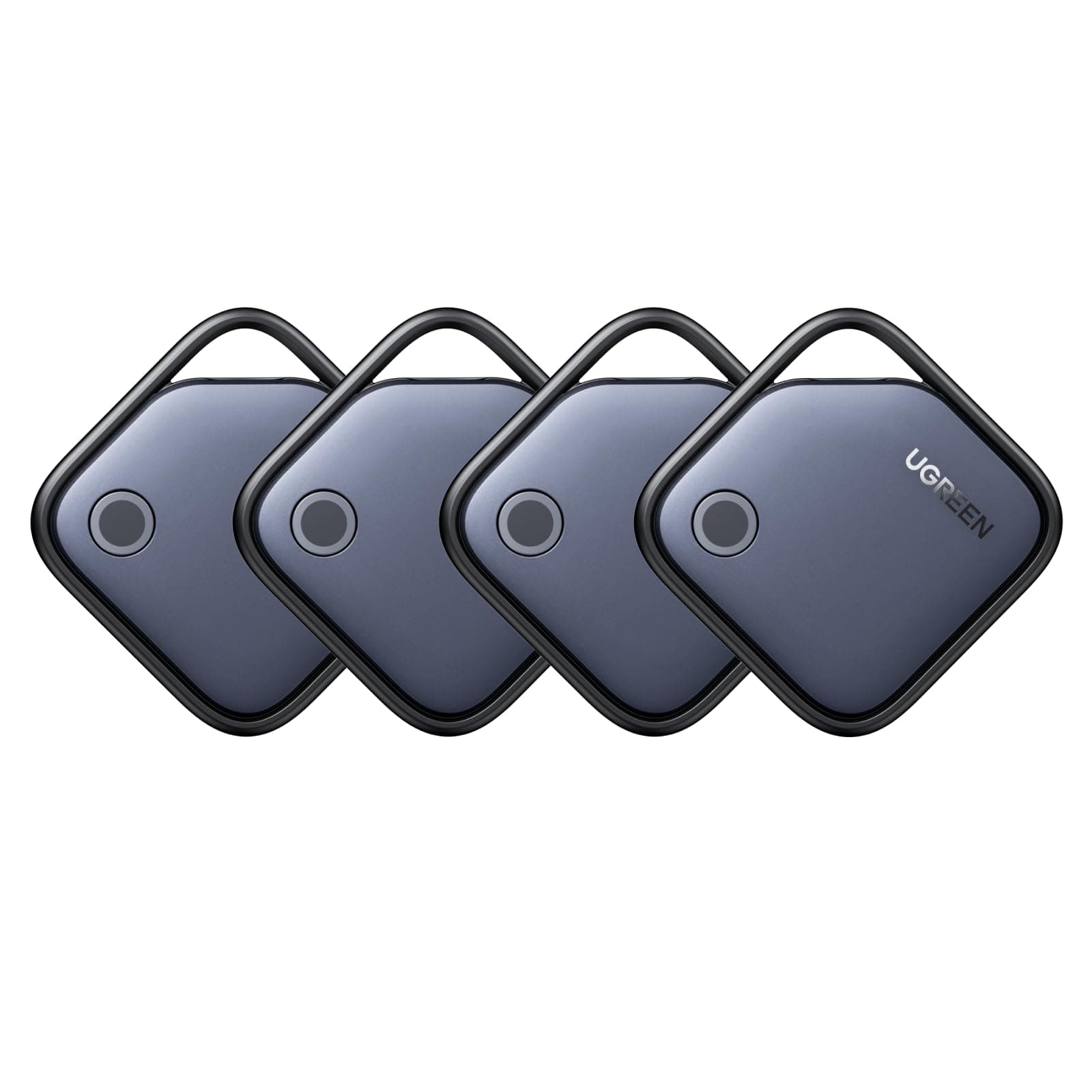 UGREEN 4 Pack FineTrack Smart Finder, Bluetooth Tracker Tag, 2-Year Replaceable Battery, Compatible with Apple Find My (iOS only), 80dB Alarm Volume, Item Finder and Locator for Keys, Luggage, Car