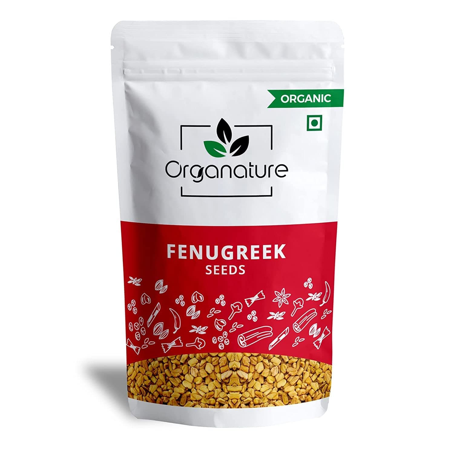 Organature Organic Fenugreek Seeds | Natural Whole Dried Fenugreek Seeds | Sabut Methi Dana | Indian Spices & Masala Pack of 850 Grams