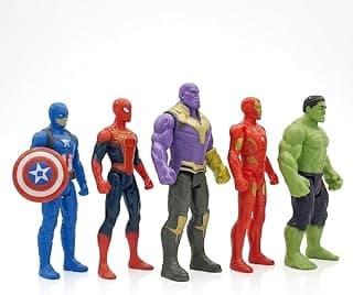 BRAVIA Avengers Toys for Kids Action Figures Set of 5 | 12cm Marvel Heros Style Toys for Kids | Durable Plastic Figures | Birthday Gift & Collectible Playset for Boys & Girls