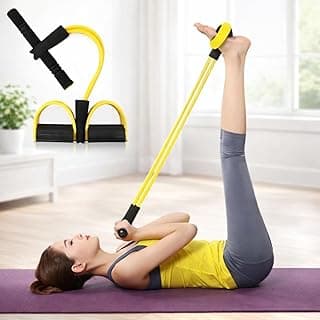 PANCA Pull Reducer Training Bands Resistance Pedal Exerciser | 4 Tube Body Puller for Home Workout, Yoga & Crossfit | Arm, Leg, Tummy & Full Body Exercise Equipment for Men & Women