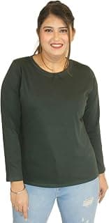 Essential Everyday Cotton Blend Round Neck Full Sleeves Multicolor Tops/T-Shirts for Womens and Girls