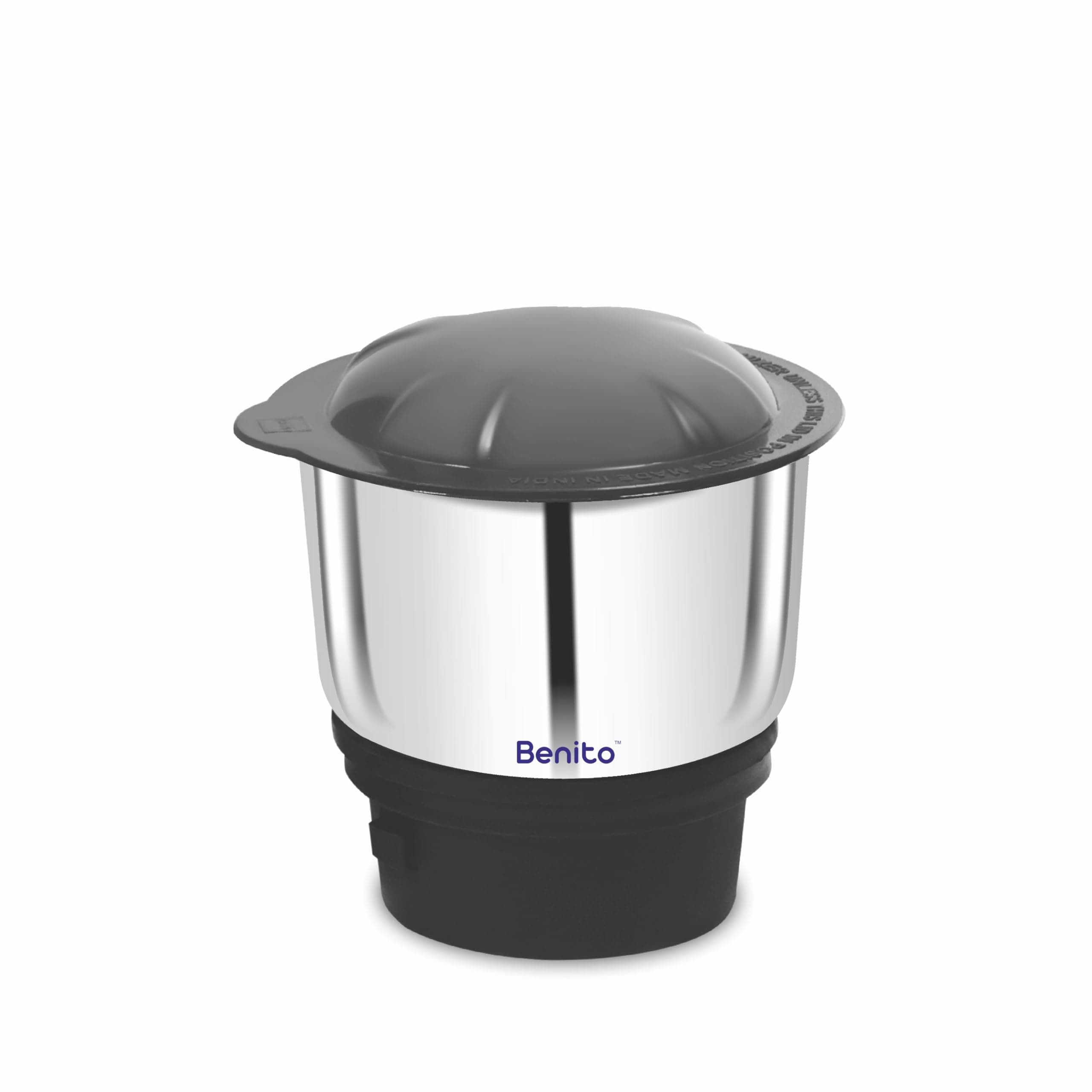 Benito ECO Stainless Steel Chutney Jar(400ml) for Mixer Grinder – Compatible with 4-Teeth Coupler & Dual Locking System