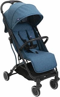 Chicco Trolley Me Ultra Lightweight Compact Foldable and Tilt from Birth to 15kg with Trolley System, Rain Cover and Extendable Hood - Blue