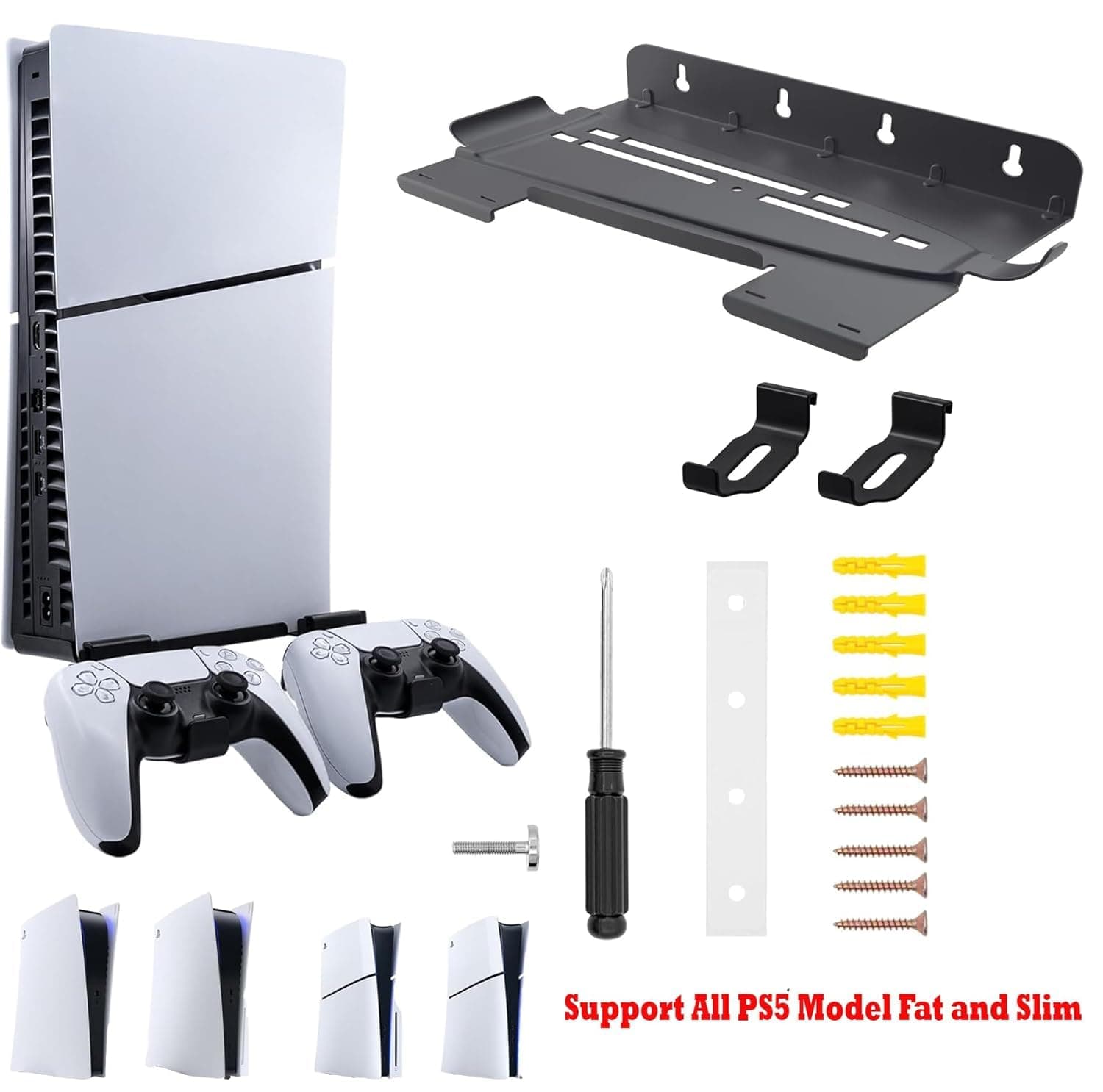 New World For PS5 Fat PS5 Slim PS5 Pro Wall Mount Stand , Wall stand Wall Mount Holder Compatible with PS5 Fat /Slim/Pro , Disc & Digital Version ,Wall stand Accessories for all PS5