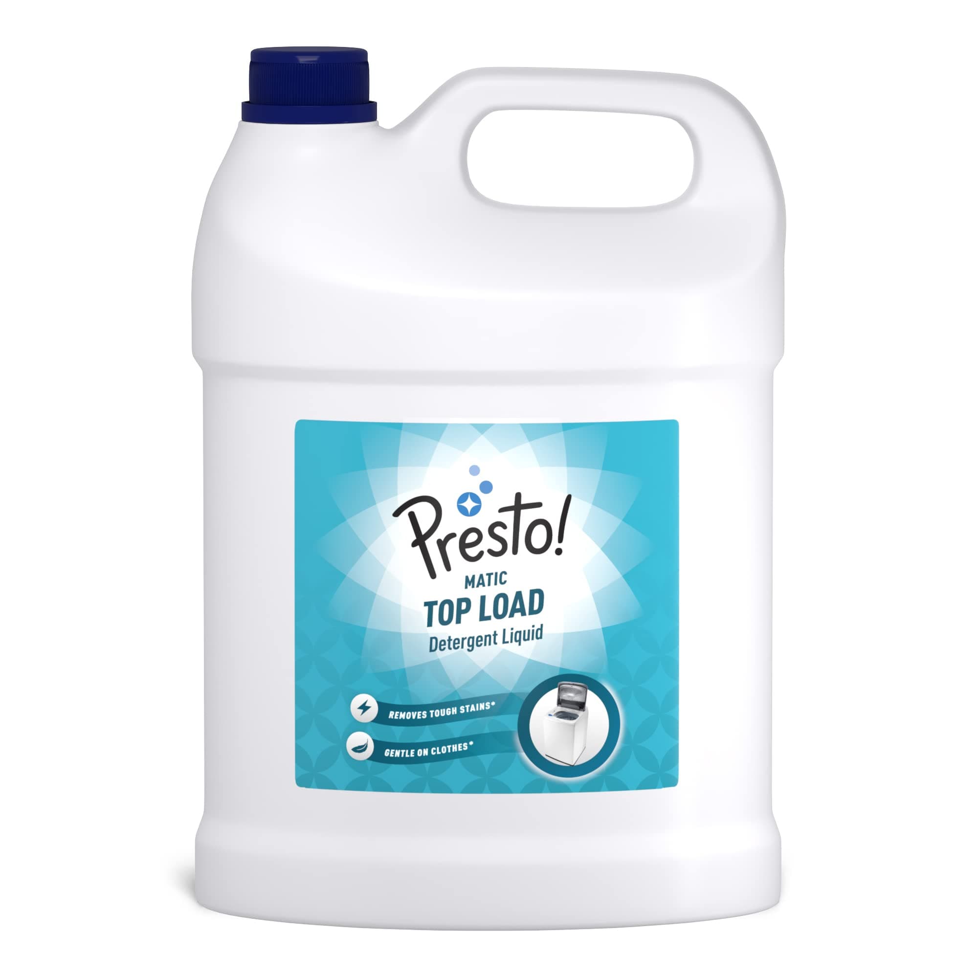 Amazon Brand - Presto! Matic Top Load Liquid Detergent | 5 Litre | Removes Tough Stains | Gentle On Clothes | Protects Fabric Color | Bleach-Free & Phosphate-Free