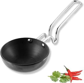Vinod Black Pearl Hard Anodised Tadka Pan - Large | 3.25mm Thickness | Natural Stick Resistant | Metal Spoon Friendly | Balance Design Handle | 2 Year Warranty - Black