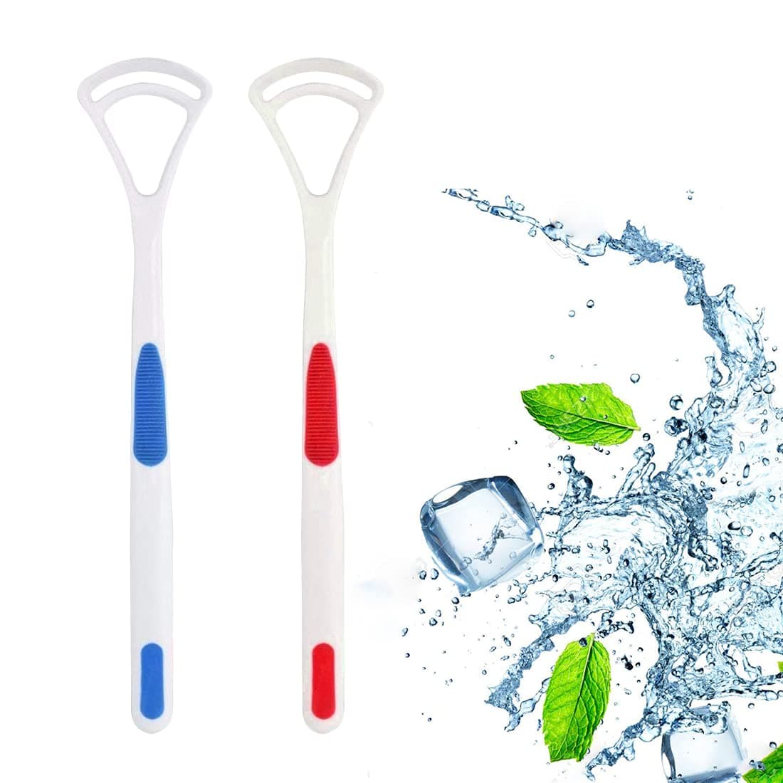 Nurpi Plastic Tongue Cleaner for Adults and Kids Fights Bad Breath Oral Care Tongue Cleaner, Easy to Use Travel Friendly- Pack of 2