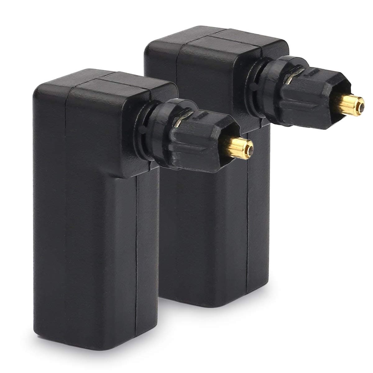 Tobo Right Angle Digital Optical Toslink Adaptor; 360 Degree Rotatable Digital Optical Audio Cable Adapter Converter 2pcs (Toslink-RT-2P) - TD-684OC