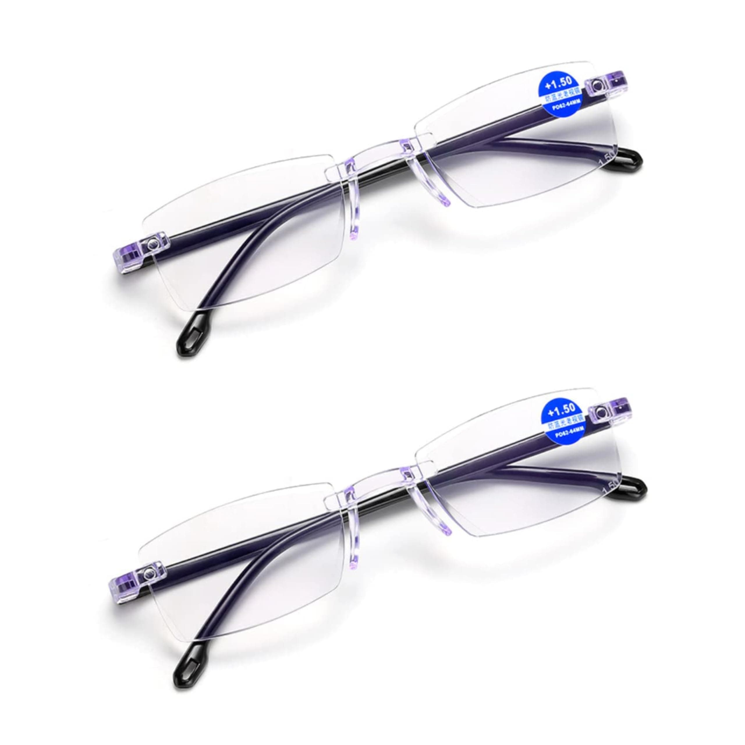 myreen One Power Auto Focus Blue Cut Rimless Reading Glasses for Men & Women | +1 to +3 Single Vision Power Flex Focus Readers
