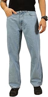 Thomas Scott Men's | Mid-Rise | Relaxed Fit | 100% Cotton | Non Stretchable | Baggy | Jeans