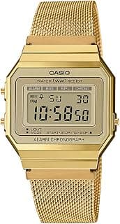 Casio Vintage A700WMG-9ADF Digital Gold Dial Unisex Watch Gold Metal Strap (D171)