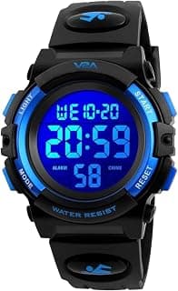 V2A Digital Boy's & Girl's Watch (Black Dial Blue Colored Strap)