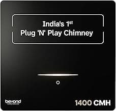 Beyond Appliances Cube Pro Plug N Play Ductless Kitchen Chimney | 1400 CMH | Auto Clean | 5-Stage Charcoal Activated Filter | Touch Control | 3-way Suction | 48dB Low Noise | Black | PAN INDIA SERVICE