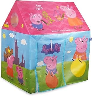 Amazon Brand Jam & Honey Kids Play Tent House, Peppa Theme, BIS Safe for Kids, Foldable Portable Indoor Outdoor Playhouse Tent for Girls Boys Age 2+ Years, Easy Assembly