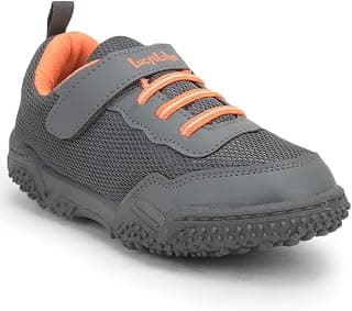 Liberty Lucy&Luke Quick-1 Velcro Walking Shoes for Kids with PVC Sole | Black & Grey | Suitable for Outdoor & Jogging| Comfortable & Durable