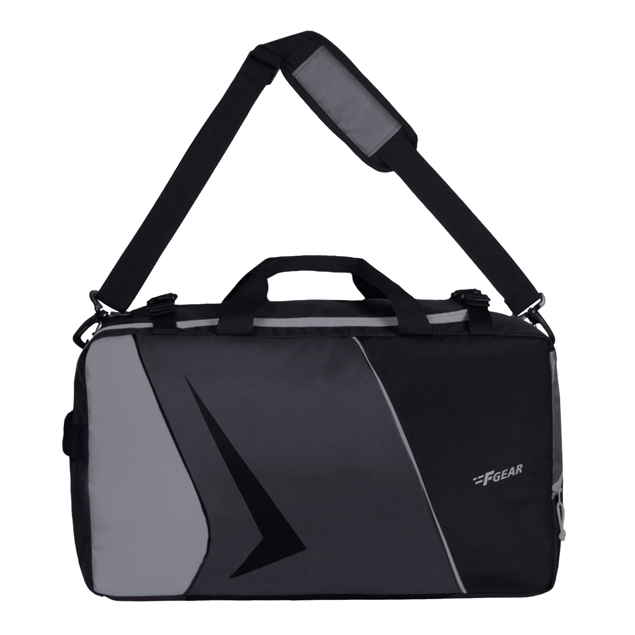 F Gear Marco Gry Black 40L Duffle Bag |Huge Main Compartment|2 Easy Access Pockets|Travel Duffle |Lightweight |Tourist Bag|Foldable & Detachable Shoulder Strap |Water Resistant for Women & Men Adults