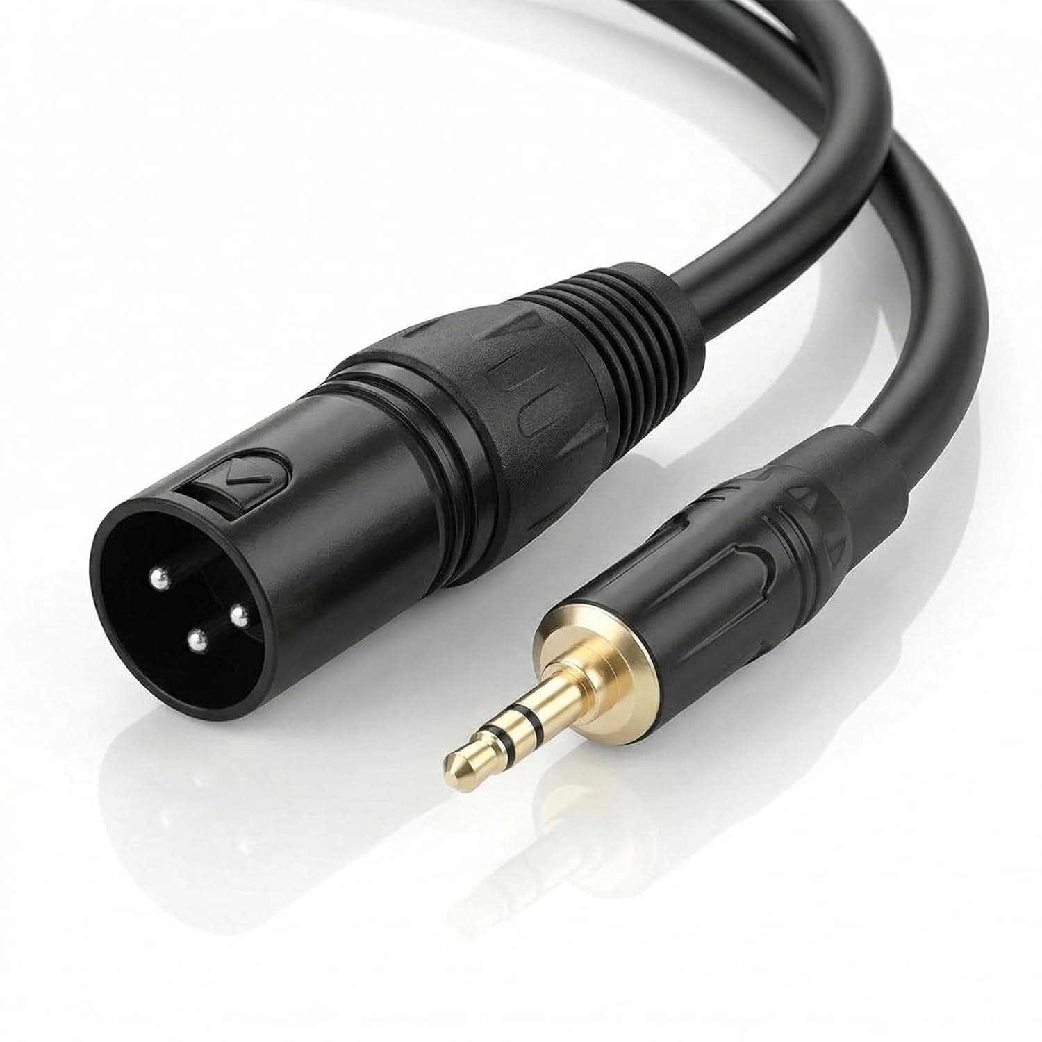 SeCro Panther Series-3.5mm 1/8 inch Mini Jack TRS Stereo Male to XLR Female Interconnect Audio Cable for iPhone,iPod,MP3,Computer,speakers,and more. (2 M),Black