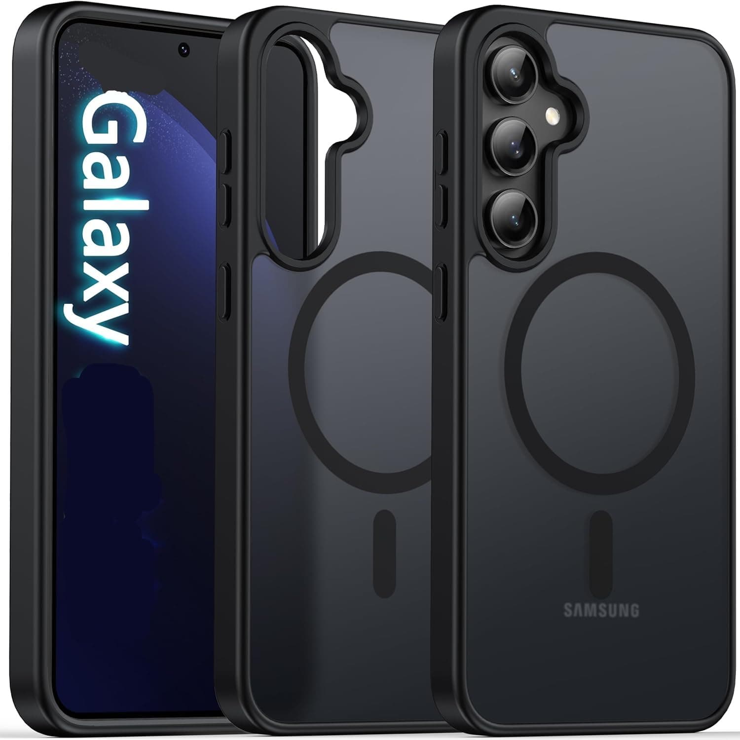 keeshar MagPro case for Samsung Galaxy S25 5G | MagSafe Compatible Protective Cover with Strong Magnetic Adsorption Shockproof Armor Scratch Resistant Polycarbonate Hard Back | Translucent Matte Black