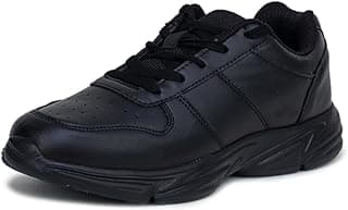 ATHCO unisex-child Athst-59 School Shoes | Soft Cushioned Memory Foam Heel Pad Support | Anti Bacterial Insole | Kid's | Boy's | Girl's | Children |Uniform Shoes | Lightweight | Lace Up |Easy Wear & Care| Formal Shoes | Non-Marking Sole | Padded Textured Heel Grip Lining | Breathable | All Day Comfort