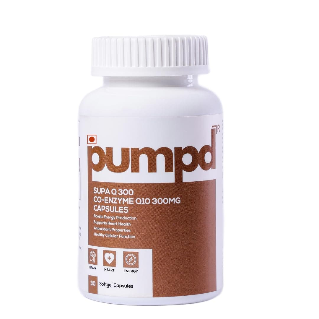 Pumpd SUPA Q 300mg | High Absorption Coenzyme Q10 (CoQ10) - Ubidecarenone 30 Softgel Capsules | Rich in Anti-Oxidant | Essential Nutrients for Immune System, Healthy Heart, & Metabolism | Men & Women| One Month Supply