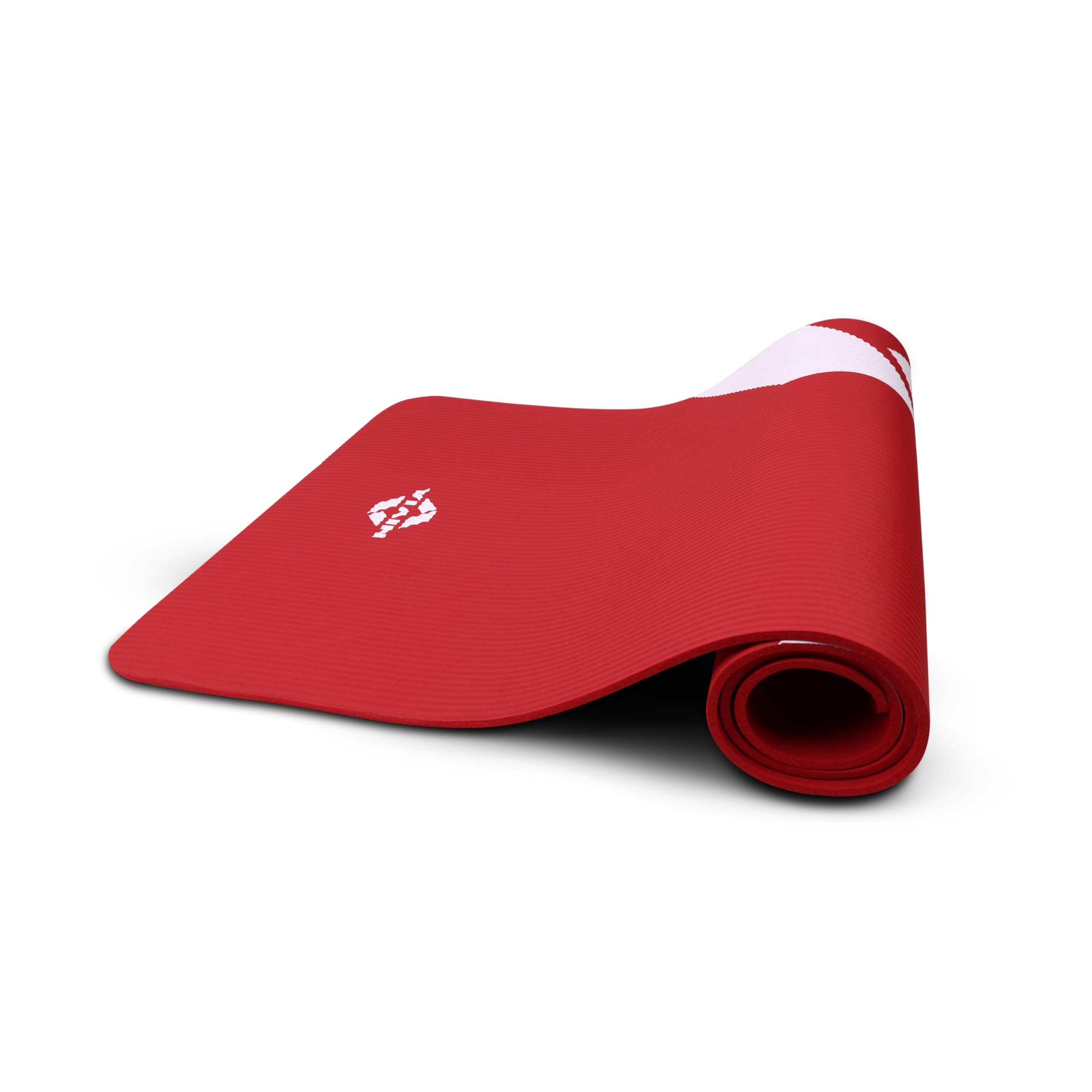 Nivia Flow Yoga Mat for Men/Women, 8mm Yoga Mat With Extra Thickness, Soft rubber cushioning, NBR Yoga mat with Carry Strap for Stretching, Pilates and home workouts, Anti-slip dual texture (Red)
