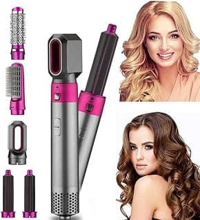Drumstone Pro (NEW WITH 20 YEARS WARRANTY) 5 in 1 Pro Hair Styler, Hot Air Brush, Airwrap Styler, Negative Ion Comb for Straightening,Curling Appliances with 5 Interchangeable Brushes