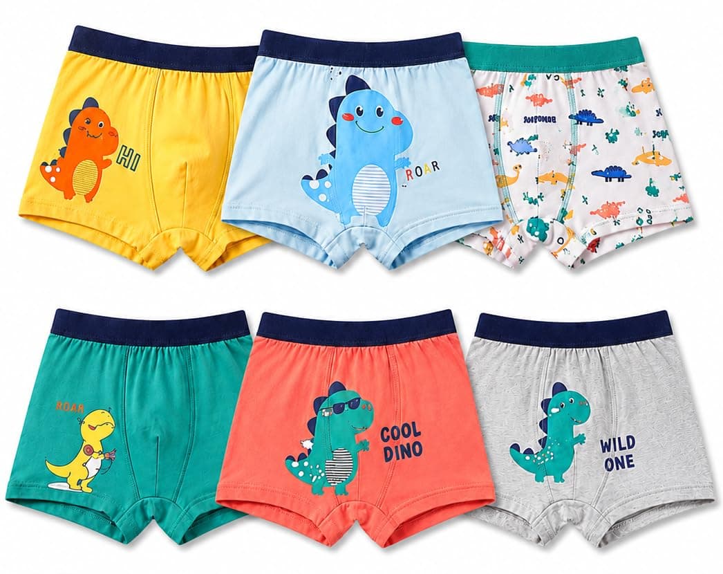 Yookidoo Boys Cotton Boxer Briefs Toddler Kids Underwear (Assorted Prints)
